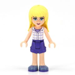 Minifigurka LEGO Stephanie - White Plaid Top, Dark Purple Skirt