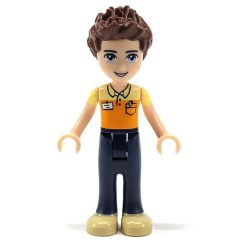 Minifigurka LEGO Daniel - Orange Shirt, Dark BLue Trousers