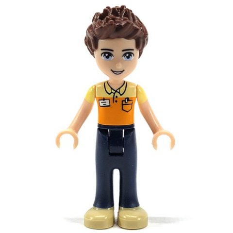 Minifigurka LEGO Daniel - Orange Shirt, Dark Blue Trousers