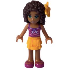 Minifigurka LEGO Andrea - Magenta Top, Bright Light Orange Skirt, Flower
