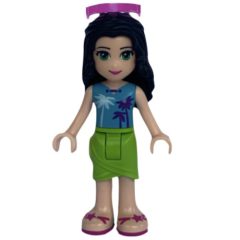 Minifigurka LEGO Emma - Medium Azure Top, Lime Skirt