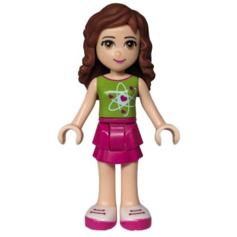 Minifigurka LEGO Olivia - Lime Top, Magenta Skirt