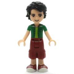 Minifigurka LEGO Oliver - Green Jacket, Dark Red Trousers