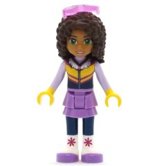 Minifigurka LEGO Andrea - Bright Light Orange Ski Vest, Medium Lavender Skirt, Glasses