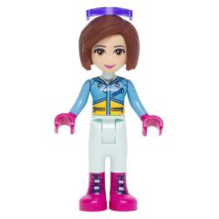 Minifigurka LEGO Amy - Medium Azure Ski Vest, Light Aqua Trousers, Glasses
