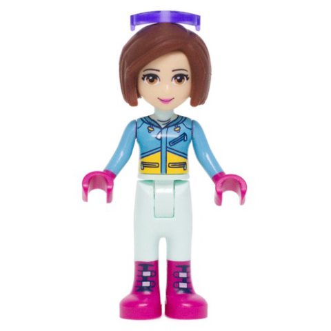 Minifigurka LEGO Amy - Medium Azure Ski Vest, Light Aqua Trousers, Glasses