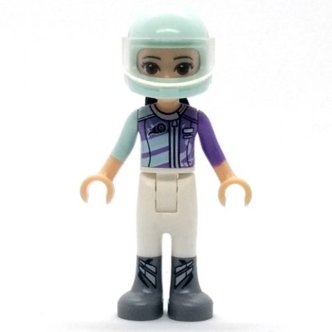 Minifigurka LEGO Emma - Lavender/White Race Suit