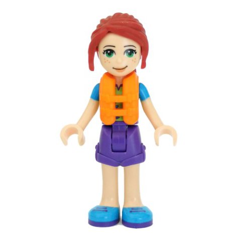 Minifigurka LEGO Mia - Lime Top, Dark Purple Skirt, Life Vest