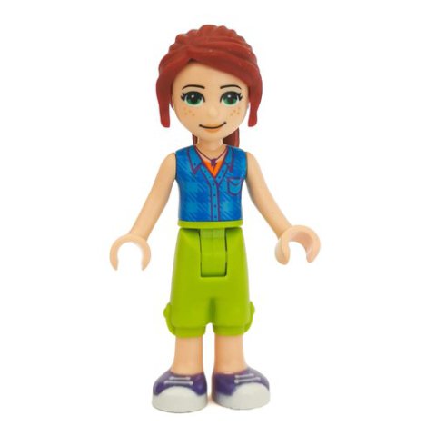Minifigurka LEGO Mia - Blue Plaid Shirt, Lime Trousers