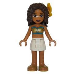 Minifigurka LEGO Andrea - Pearl Gold Bikini, White Skirt, Flower