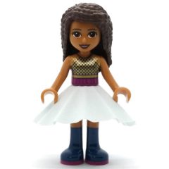 Minifigurka LEGO Andrea - Black Top, Magenta/Light Aqua Skirt