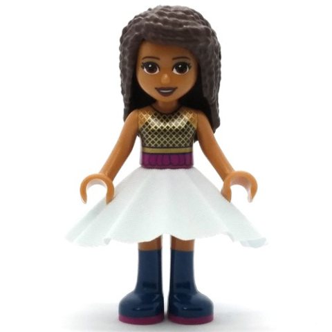Minifigurka LEGO Andrea - Black Top, Magenta/Light Aqua Skirt