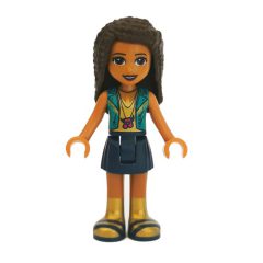 Minifigurka LEGO Andrea - Dark Turquoise Jacket, Dark Blue Skirt