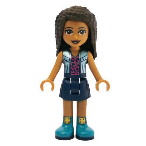 Minifigurka LEGO Andrea - Silver Jacket, Dark Blue Skirt