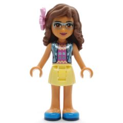 Minifigurka LEGO Olivia - Medium Blue Jacket, Bright Light Yellow Skirt, Flower