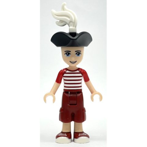 Minifigurka LEGO Zack - Red/White Shirt, Dark Red Trousers, Pirate Hat