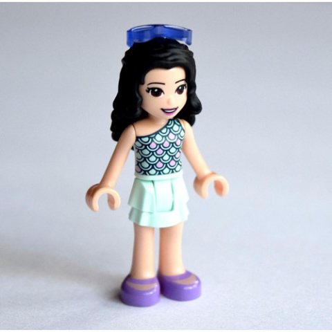 Minifigurka LEGO Emma - Light Aqua Top, Light Aqua Skirt