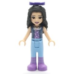 Minifigurka LEGO Emma - Sand Blue Jacket, Bright Light Trousers, Bow