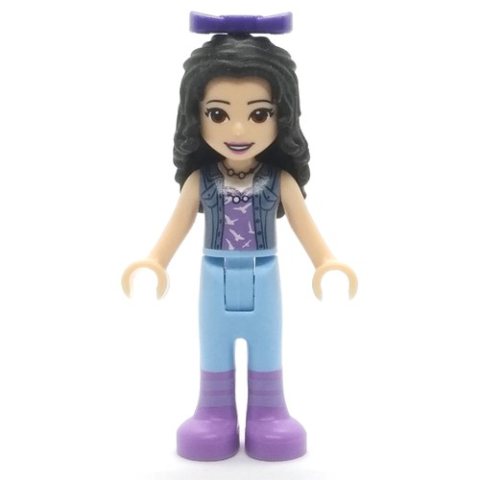 Minifigurka LEGO Emma - Sand Blue Jacket, Bright Light Trousers, Bow