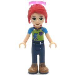 Minifigurka LEGO Mia - Lime/Azure Top, Dark Blue Trousers, Glasses