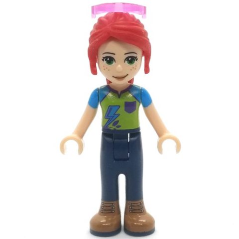 Minifigurka LEGO Mia - Lime/Azure Top, Dark Blue Trousers, Glasses