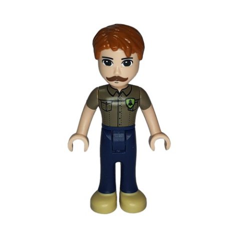 Minifigurka LEGO Angus - Dark Tan Shirt, Dark Blue Trousers
