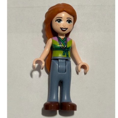 Minifigurka LEGO Ann - Green/Lime Vest, Sand Blue Trousers