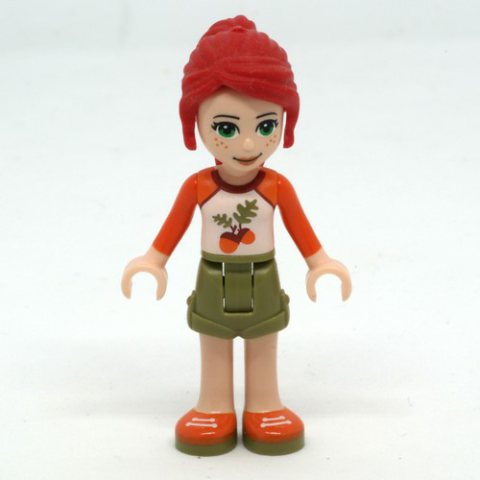 Minifigurka LEGO Mia - White/Orange Top, Olive Green Skirt