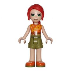 Minifigurka LEGO Mia - Orange Top, Olive Green Skirt