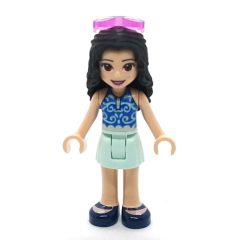 Minifigurka LEGO Emma - Dark Blue Top, Light Aqua Skirt, Glasses
