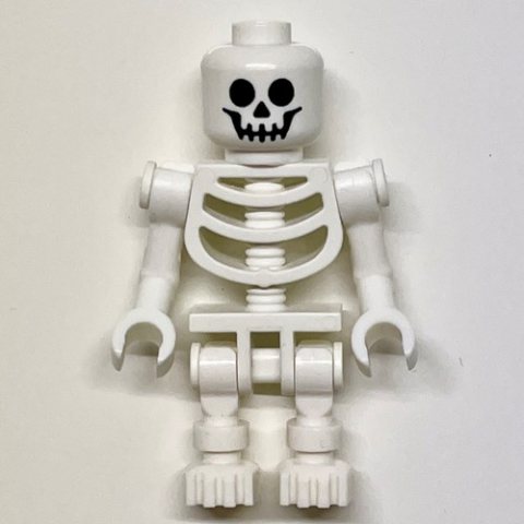 Minifigurka LEGO Skeleton, Standard Face, Bent Arms, Vertical Hand Clips, 60115 Torso