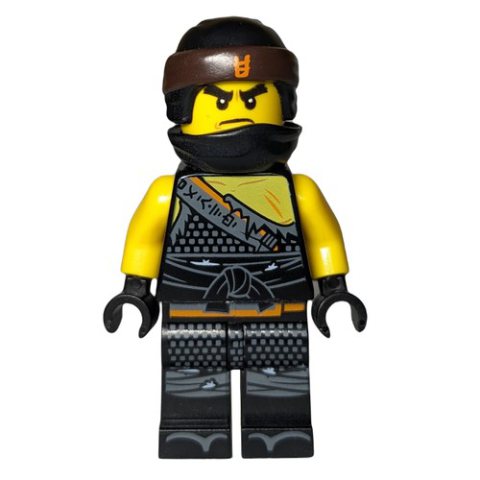 Minifigurka LEGO Cole with Orange Asian Symbol on Head Wrap (Hunted)