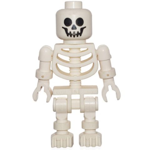 Minifigurka LEGO Skeleton, Standard Face, Ball Joint Arms (3626c Head)
