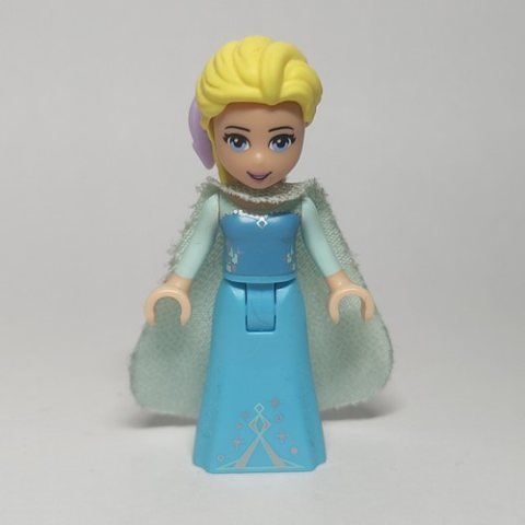 Minifigurka LEGO Elsa - Light Aqua Glitter Cape, Bow