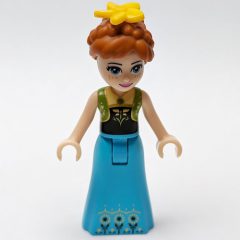 Minifigurka LEGO Anna - Lime Vest, Medium Azure Dress, Braids, Flower