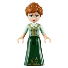 Minifigurka LEGO Anna - Sand Green and Dark Green Dress, Open Mouth