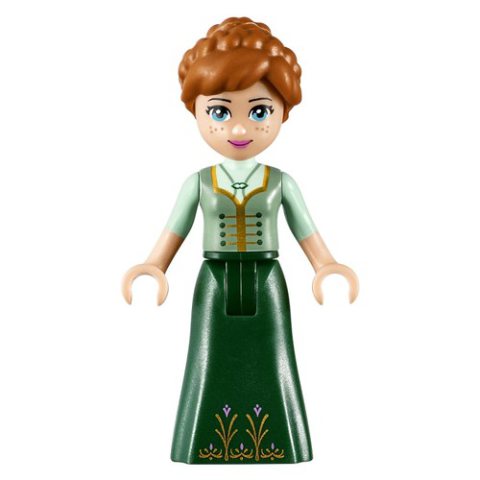 Minifigurka LEGO Anna - Sand Green and Dark Green Dress, Open Mouth