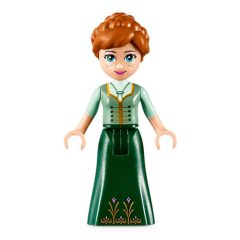 Minifigurka LEGO Anna - Sand Green and Dark Green Dress, Closed Mouth