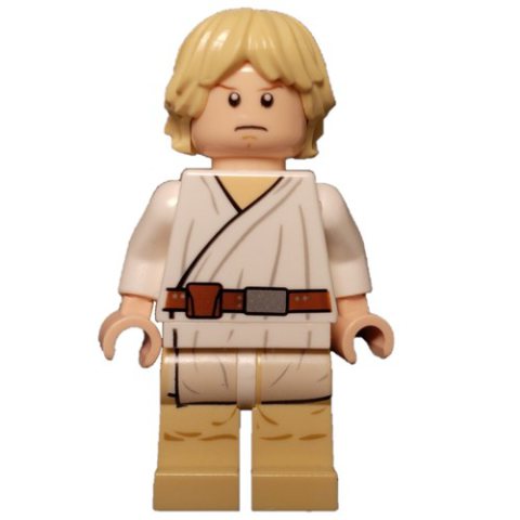 Minifigurka LEGO Luke Skywalker, White Robe, Tan Legs, Dual Sided Head