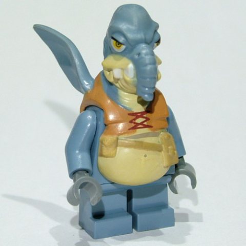 Minifigurka LEGO Watto, Printed Head, Dark Bluish Gray Hands