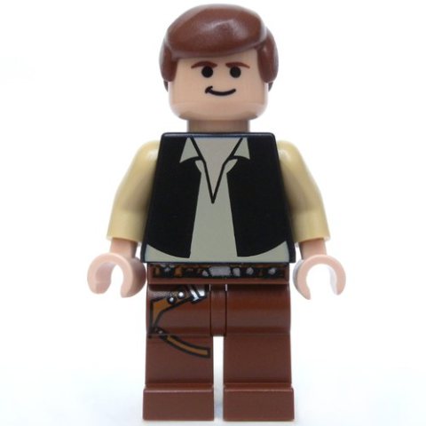 Minifigurka LEGO Han Solo, Black Vest, Reddish Brown Legs, Black Eyes