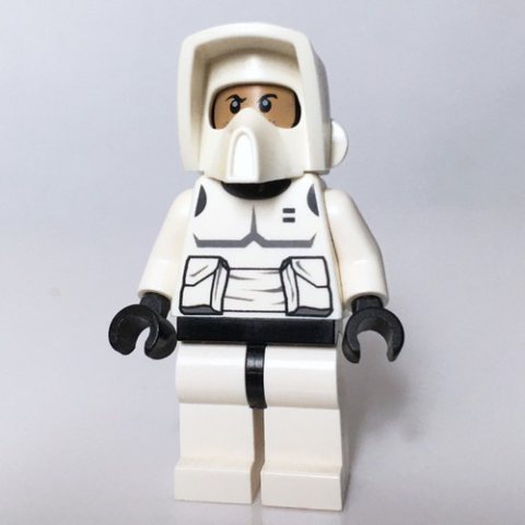 Minifigurka LEGO Scout Trooper, Printed Black Head, White Legs