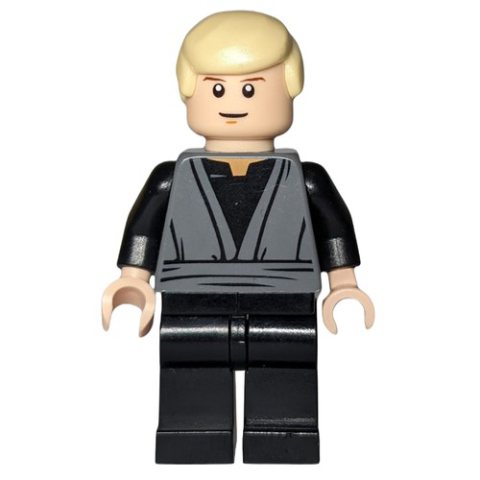 Minifigurka LEGO Luke Skywalker, Dark Bluish Gray Robes, Tan Hair, Single Sided Head