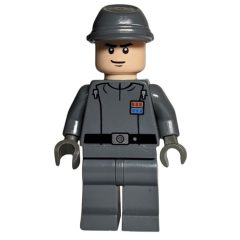 Minifigurka LEGO Imperial Officer / Captain / Commandant / Commander, Dark Bluish Gray Uniform, Cavalry Cap, Black Hands