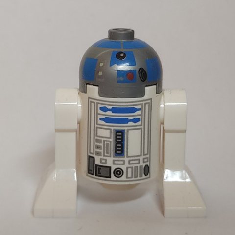 Minifigurka LEGO Astromech Droid, R2-D2, Flat Silver Dome, Blue Print