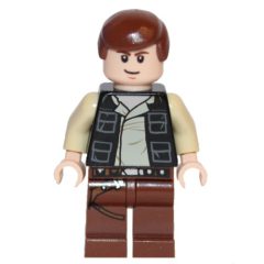 Minifigurka LEGO Han Solo, Black Vest, Reddish Brown Legs, White Pupils