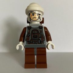 Minifigurka LEGO Dengar, White Head, Reddish Brown Legs