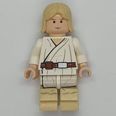 Minifigurka LEGO Luke Skywalker, White Robe, Straight Tan Hair, Black Eyes