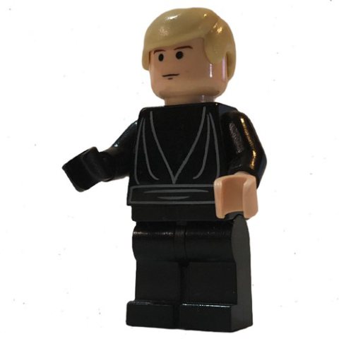 Minifigurka LEGO Luke Skywalker, Black Robes, Black Eyes, Black Right Hand