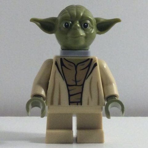 Minifigurka LEGO Yoda, Olive Green Head, Neck Bracket